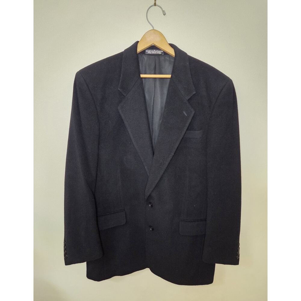 Bloomingdales‎ Horizon Men's Cashmere Blend Fabric Italy Black Blazer Jacket 42L